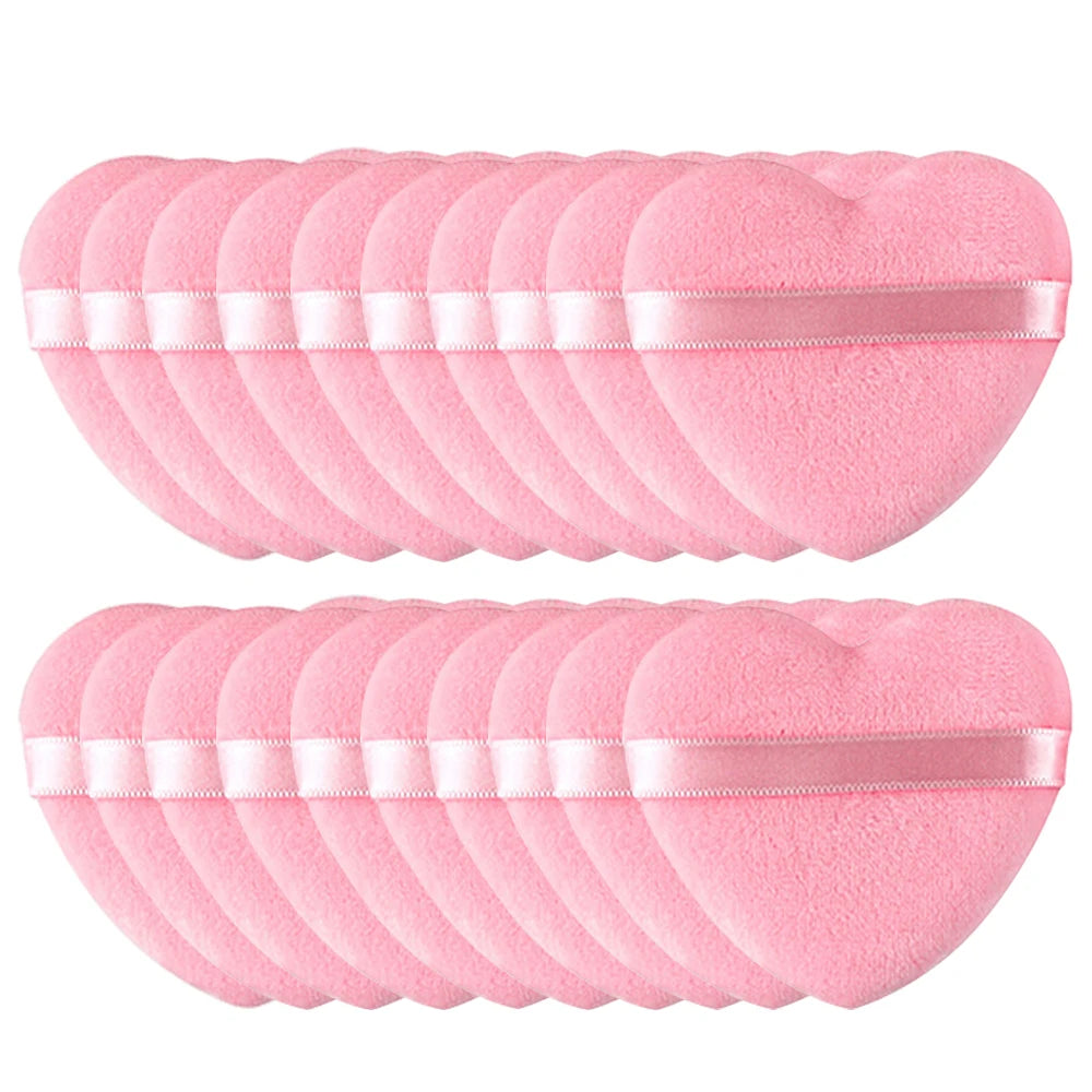 30/50PCS Heart Shape Velvet Powder Puff Makeup Sponges Blender Foundation Cosmetic Sponges Soft Make Up Tools For Woman Cushion
